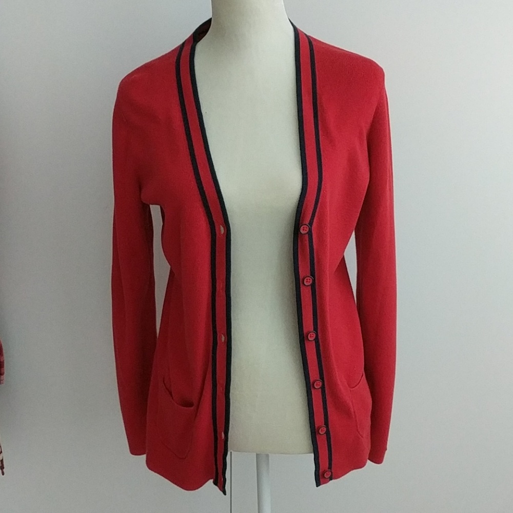 Red Orange Tommy Hilfiger Cardigan